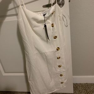 NastyGal White Button Down Dress